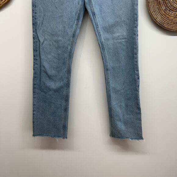 $188 AGOLDE Revolve High Waist Raw Edge Cherie High Rise Straight Jeans 27 - Picture 5 of 8